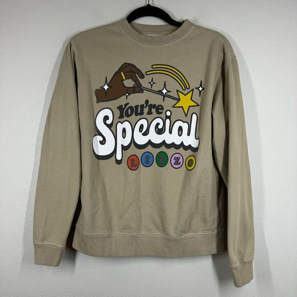 Official Lizzo Concert Sweatshirt You’re Special Sasha Be Fluting Tan Small - Picture 1 of 7